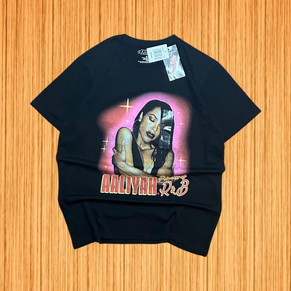 Aaliyah Princess of R&B Black Graphic Tee New With Tags